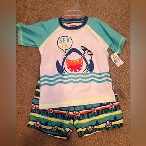 Kids Shark Swim Set - Blue and White 24 Months